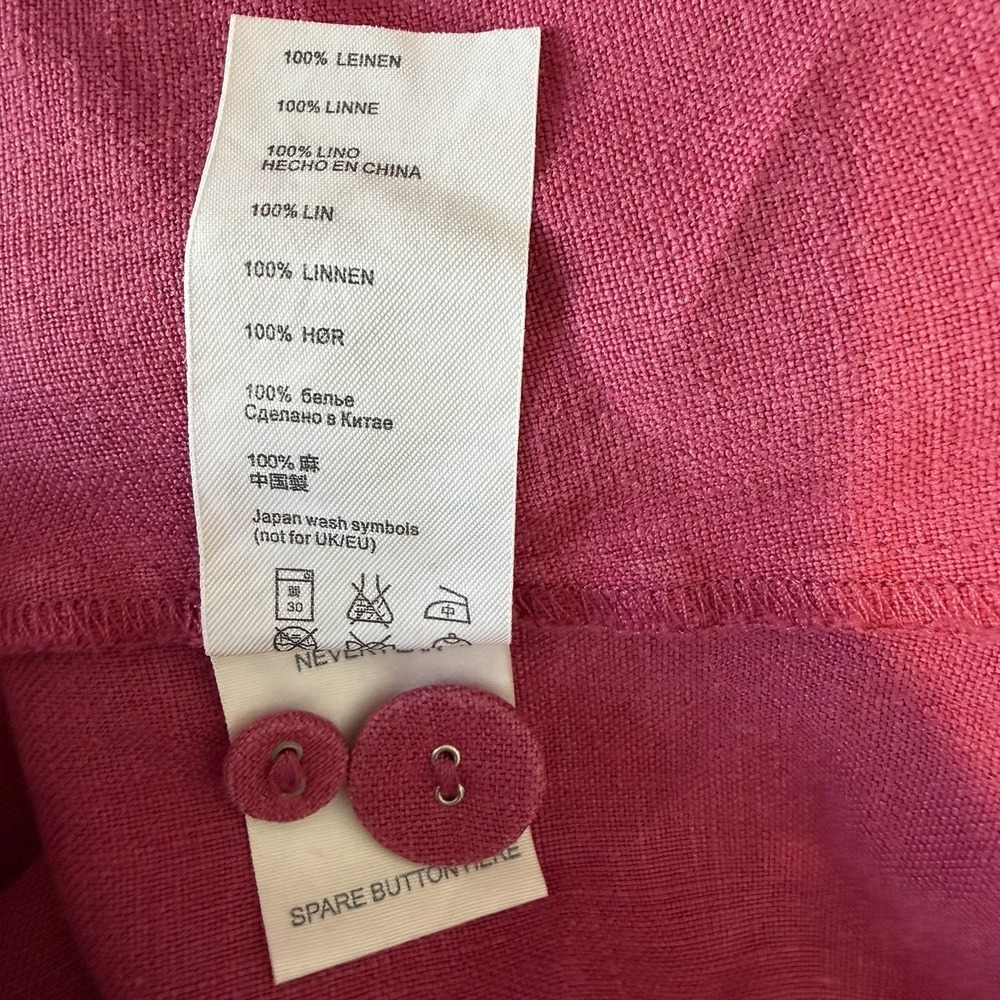 Seasalt Cornwall Coach House 100% Linen‎ Raspberry Short Sleeve Dress US 6 UK10 - Picture 10 of 10
